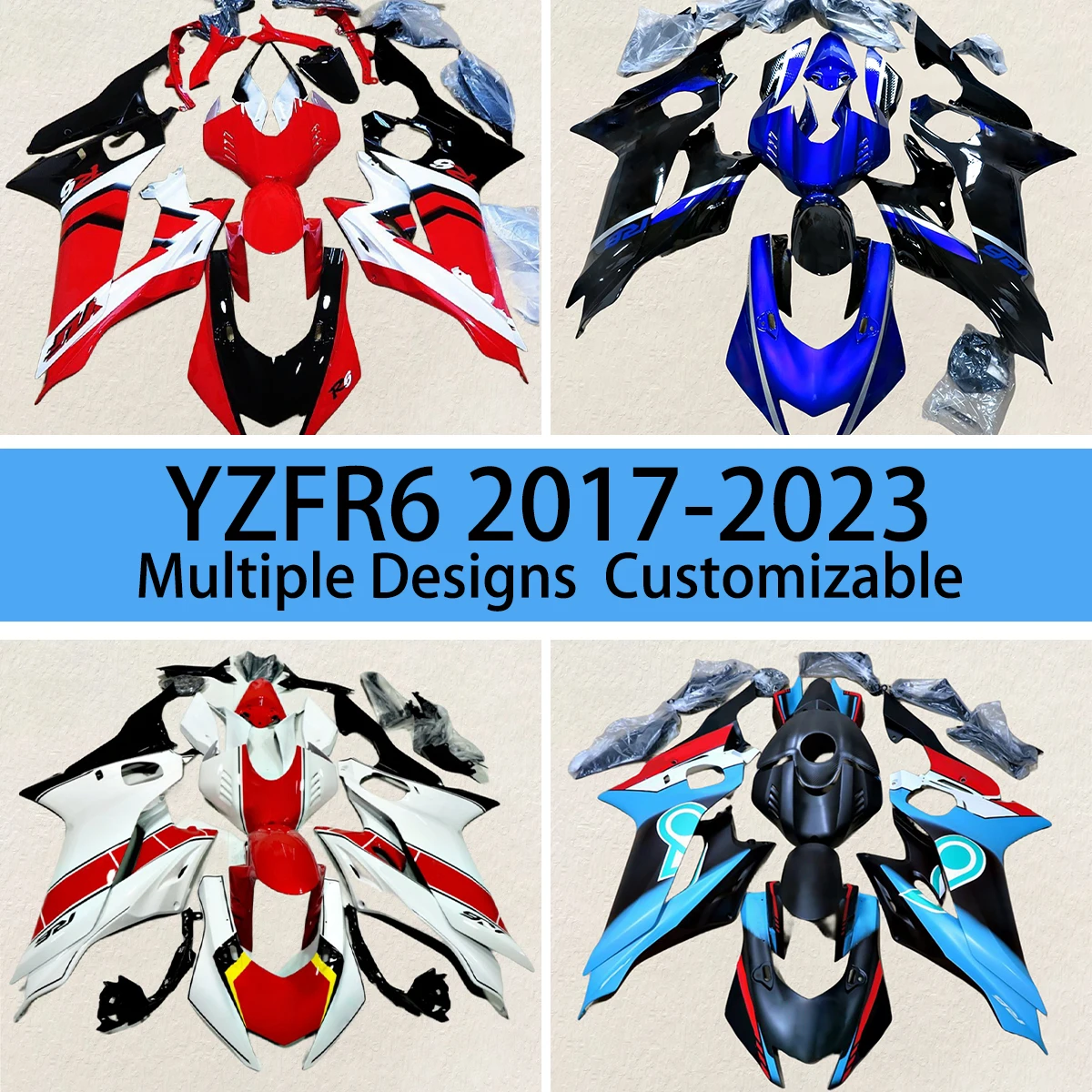 

Bodywork Fairing Kit for YAMAHA YZFR6 2017 2018 2019 2020 2021 2022 2023 Aftermarket Motorcycle Fairings YZF R6 17-23
