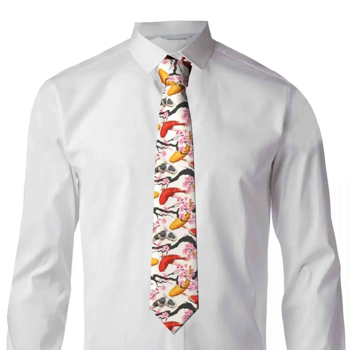 Koi Fish and Sakura Casual Neck for Men, Nail Pattern for Men, InjMens Presidency Kties for Wedding Party, Business Adult