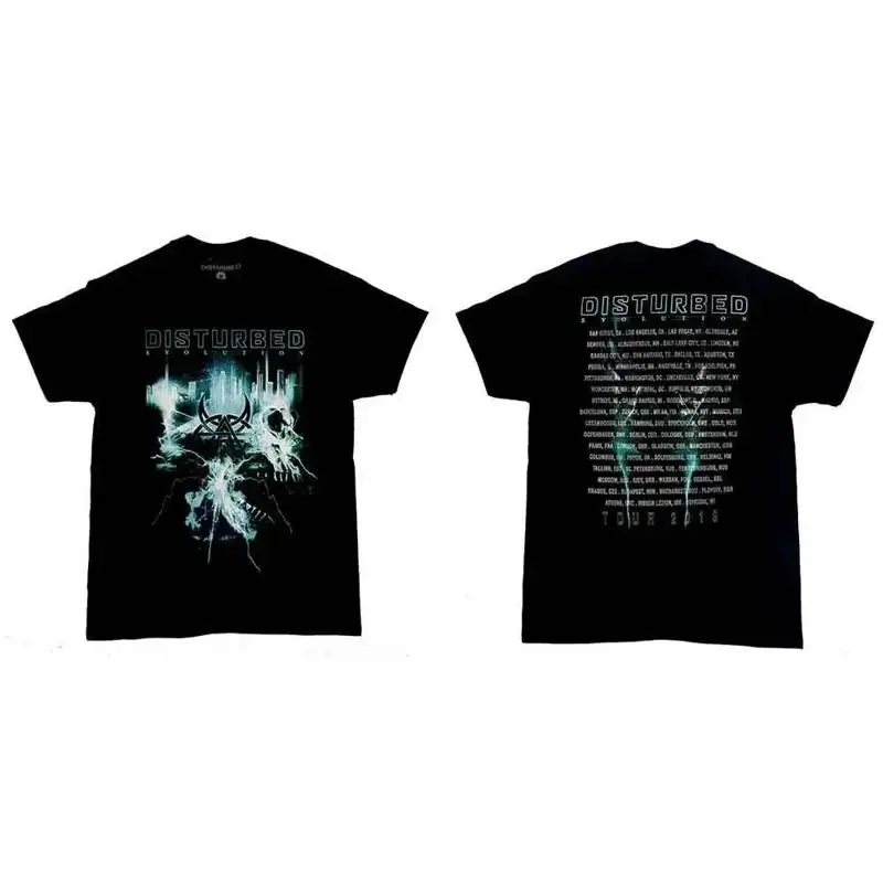 Disturbed Unisex TShirt: Apocalypse Date back (Back Print/Ex. Tour) (Medium)