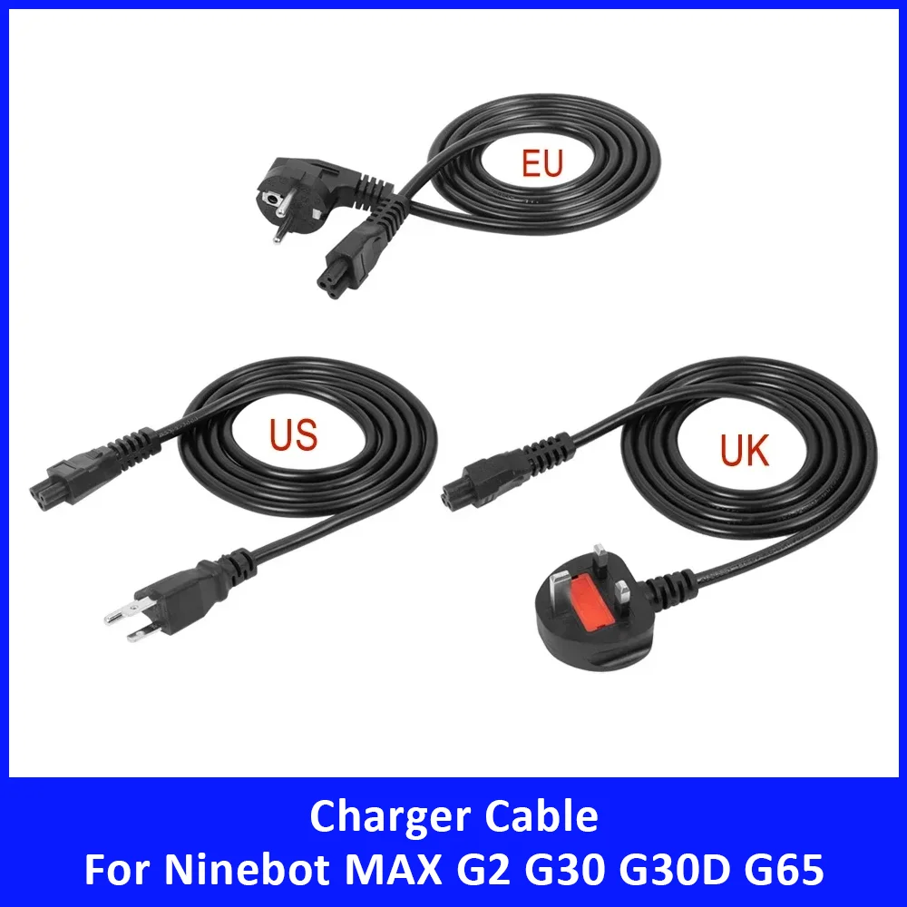 

Кабель для зарядки Ninebot MAX G2 G30 G30D G30LP G30LE G65 (штекеры EU/US/UK), аксессуары и запчасти для скутеров