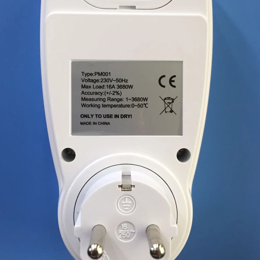 

Dual Rate Power Meter Socket Large Lcd Display Energy Monitoring Voltage Current Watt Frequency Power Factor Reading