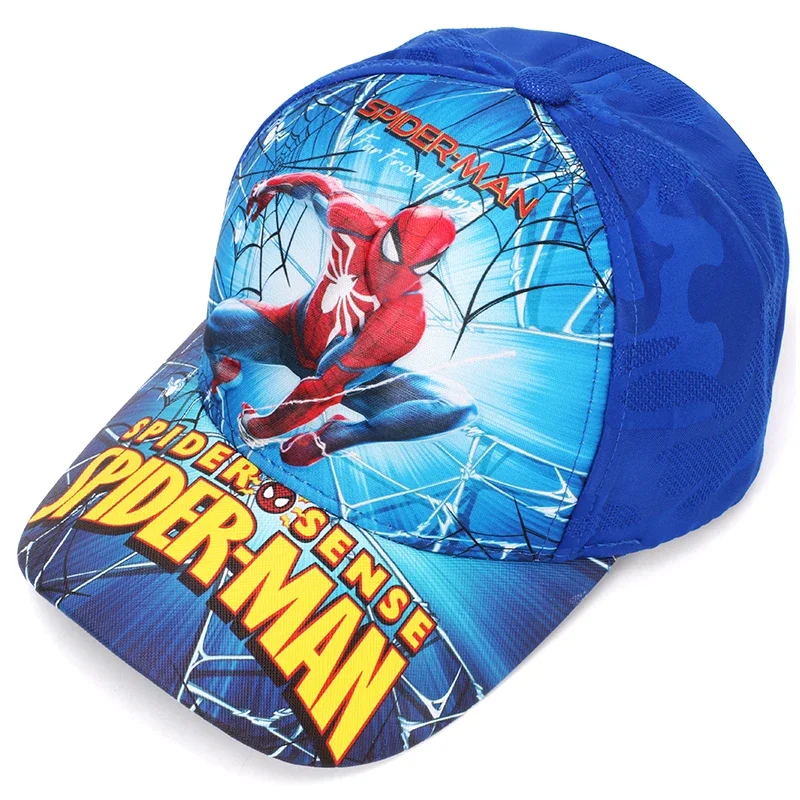 High Quality Brand 3D Disney Marvel Spiderman Kids Baseball Cap Summer Mesh Iron Man Baby Hat Cars Children Sun Hat For Boy Girl