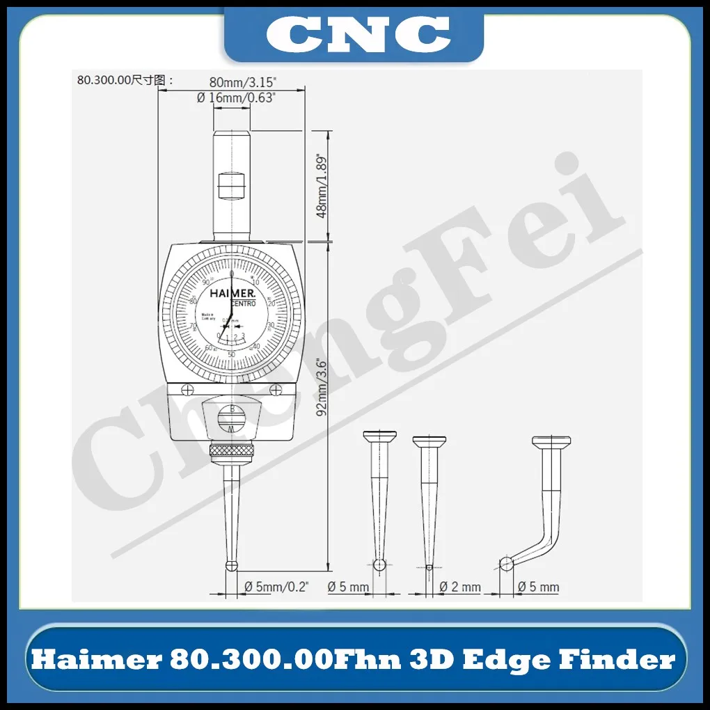 Imagem -05 - Haimer Centrando Instrumento Cnc Centrando Instrumento 3d Borda Finder Controlador Mecânico Scaler Ensinar Dente Últimas