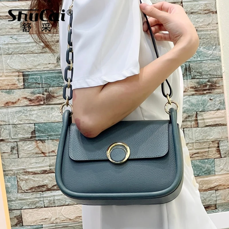 

Genuine Leather Women's bag saddle bag 2023 new niche French armpit bag high-sense one-shoulder cross-body bag