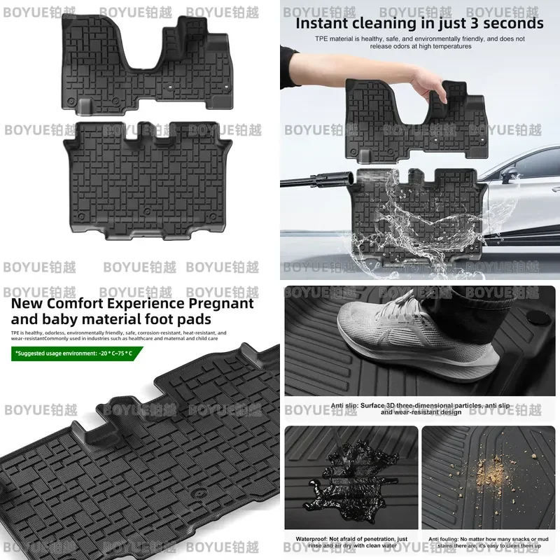 TPE Floor Mats for N-BOX JF5 JF6 Right Hand Drive Full Set Trunk Liner Waterproof All Weather Car Interior Accessories