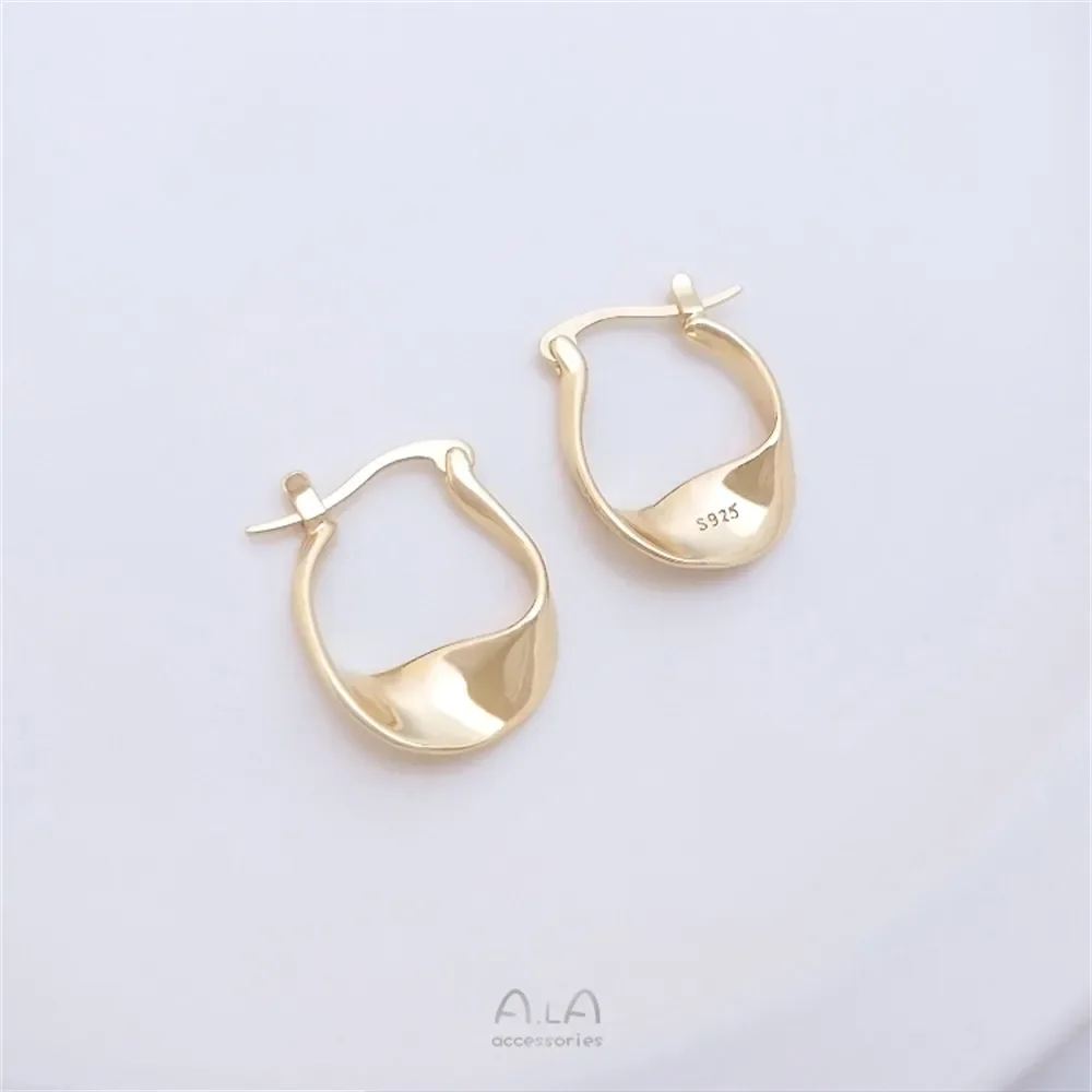 14k banhado a ouro diamante grão pequena fragrância vento meio buraco pérola fecho moda temperamento brincos diy