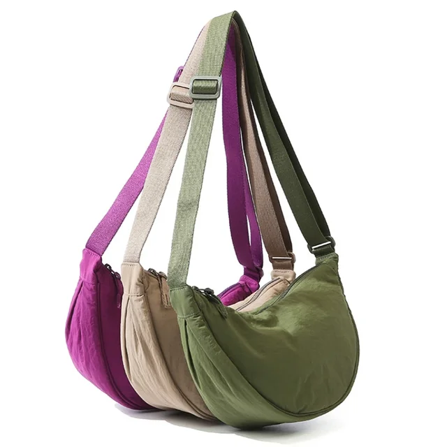 Nowy kolor damska nylonowa torba na ramię Casual Sports kobiece torby typu Hobos Crossbody moda duża damska torebka piterek torebki