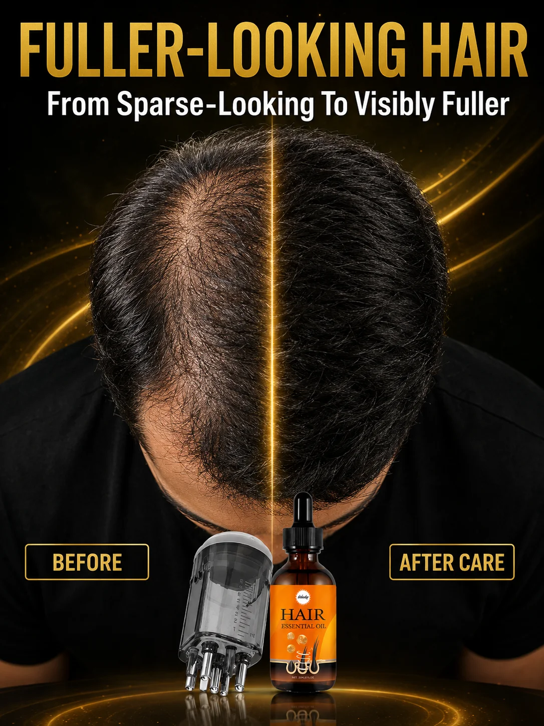 Hair Thickening Serum with Scalp Applicator Promotes Fuller Hair Nourishes Follicles Strengthens Roots for Men Women