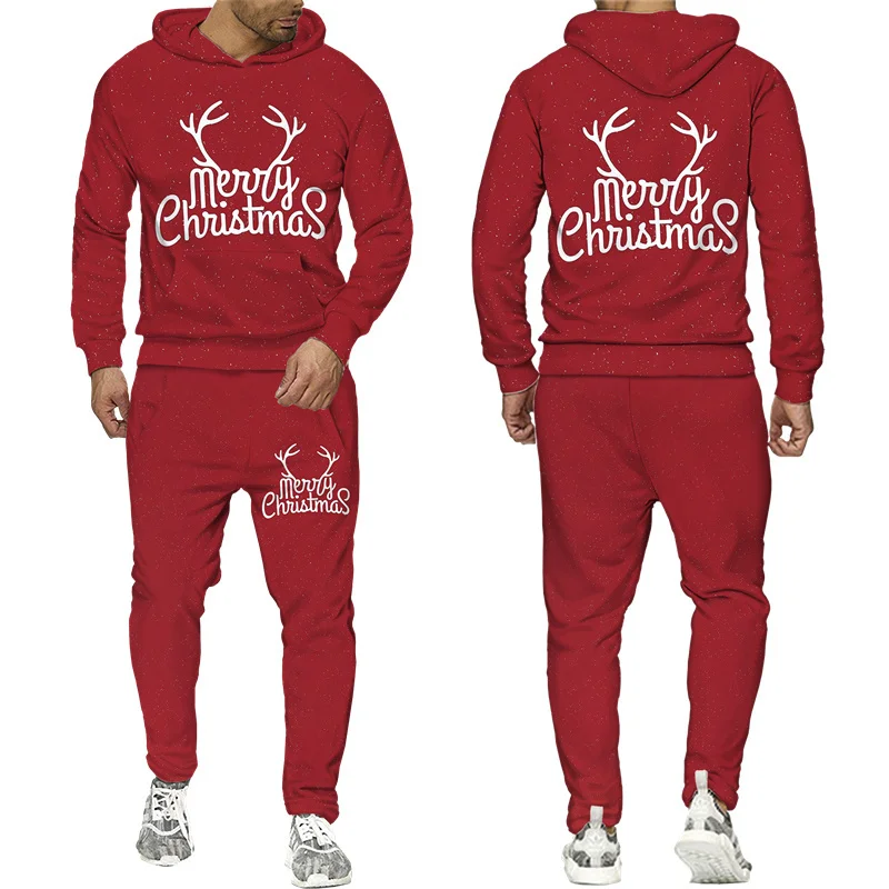 Sudadera con capucha de árbol de Navidad para hombre, chándal de moda con estampado 3D, sudaderas de celebración de fiesta Y2K, pantalones divertidos, Feliz Navidad, Año Nuevo