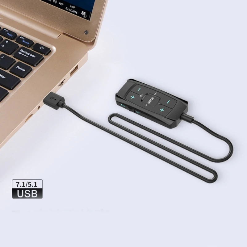 J78A USB بطاقة الصوت الخارجية 7.1 محول مسموع محيطي مع التحكم الصوتي للكمبيوتر الشخصي #4