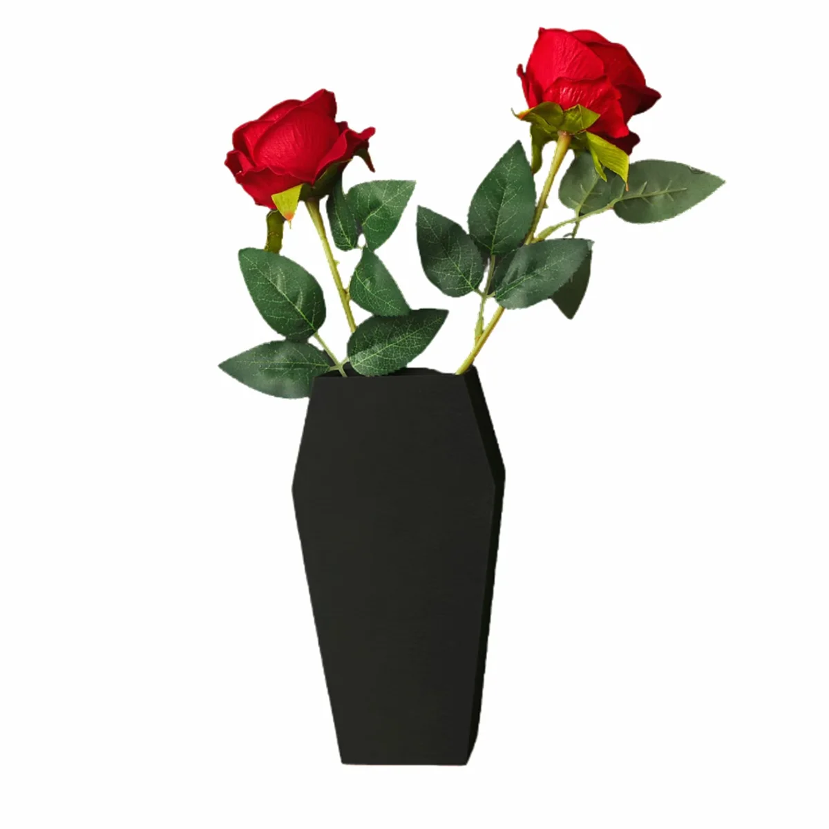 1 PC 3D printed coffin decorative vase, black minimalist vase decoration, dried flower vase, innovative art decoration