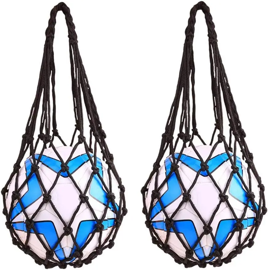 

2-Pack Mesh Ball Bag for Basketball, Soccer, Volleyball - Nylon Carry Net, Durable, Fits Size 3,4,5
