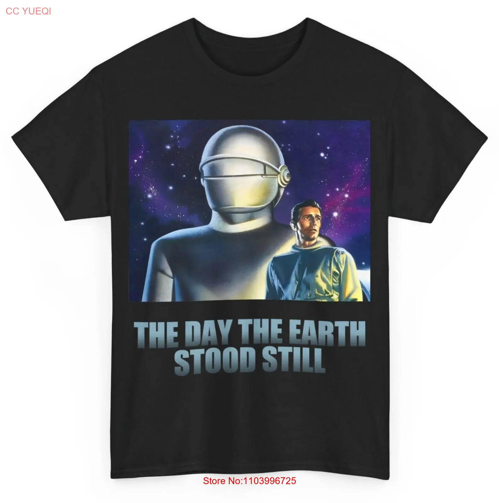 The Day The Earth Stood Still (1951) T-Shirt V2 Gort Klaatu Sci-Fi Spaceship