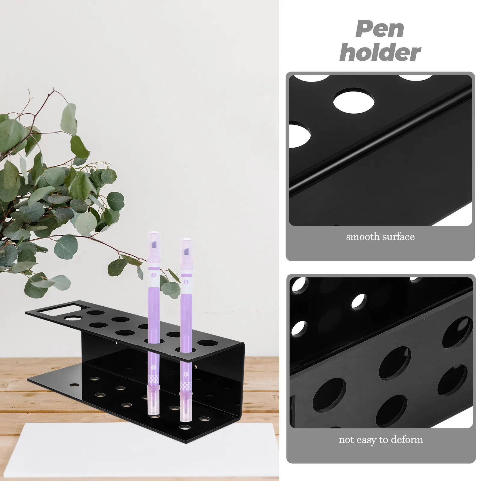 

1Set Acrylic Pen Holder Marker Storage Rack for Desk Desktop Organizer Clear Sorting Pen Stand Decorative Office School Student