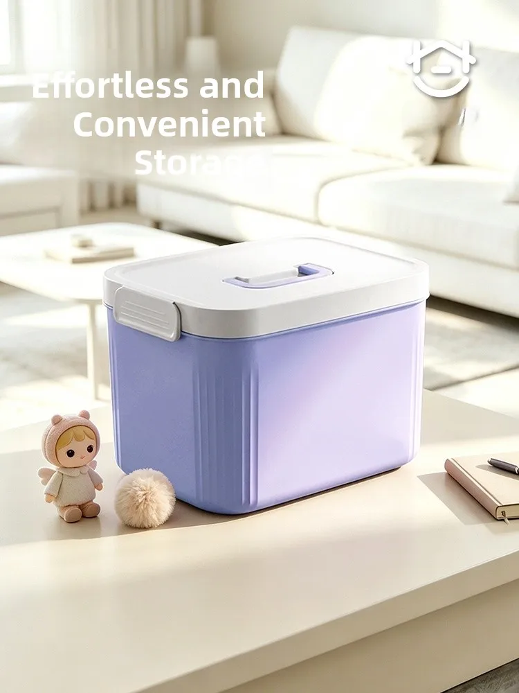 持ち運び可能な蓋付きプラスチック収納ボックス、家庭用衣類、おもちゃ、化粧品用、丈夫なカラーマッチングオーガナイザーボックス、耐久性のある収納ソリューション