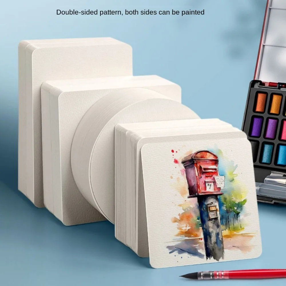 

Square/Round Drawing Water Color Paper Professional Postcard Coarse Grain Paper Round 50 Sheets Watercolor Paper Student