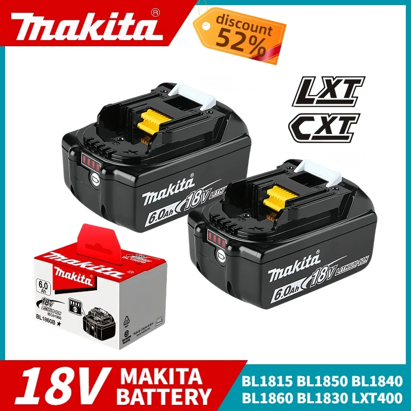 

100% Authentic Makita 18V Battery, 6.0Ah Rechargeable battery, for Makita 18V BL130B BL1840B BL1850B BL1860B power tool Battery