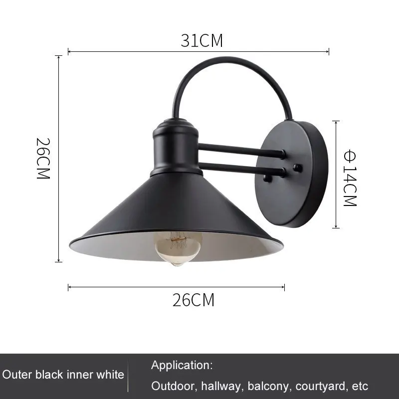 American Vintage Outdoor Wall Mounted Lamp Industrial Indoor Lamp Courtyard Corridor Aisel balcony Bar Waterproof Wall Lamp