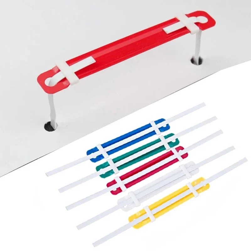 50pcs/Set File Paper Fasteners Plastic Binding Clip Two-Hole Loose-leaf Binder File Folder Office Document Storage Supplies