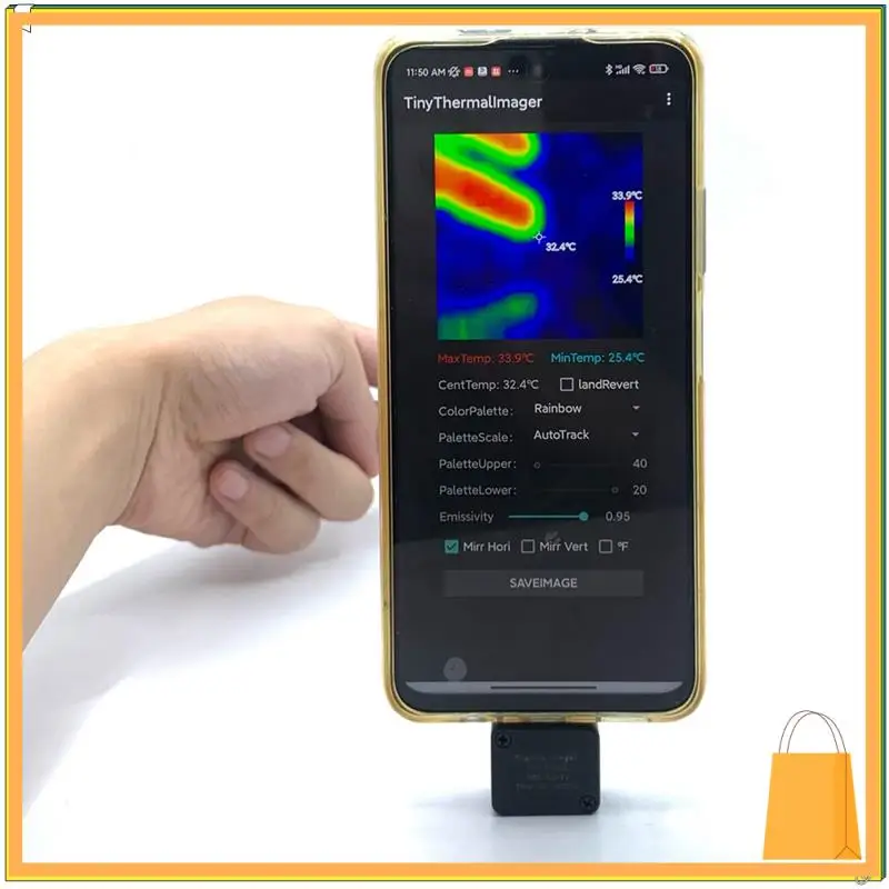 L52A-التصوير الحراري 32X32 بكسل -20-1000 ° كاميرا C الحرارية كاميرا التصوير الحراري للهواتف التي تعمل بنظام Android من النوع C كاميرا تعمل بالأشعة تحت الحمراء