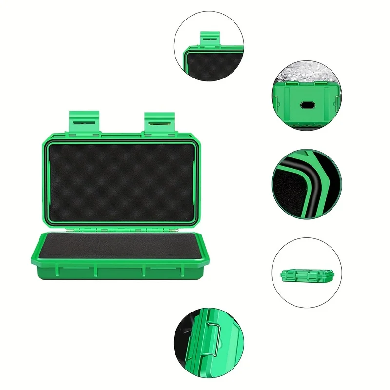 Waterproof Shockproof Hard Protective Case, Sealed Safety Tool Box with Foam Insert for Precision Instruments
