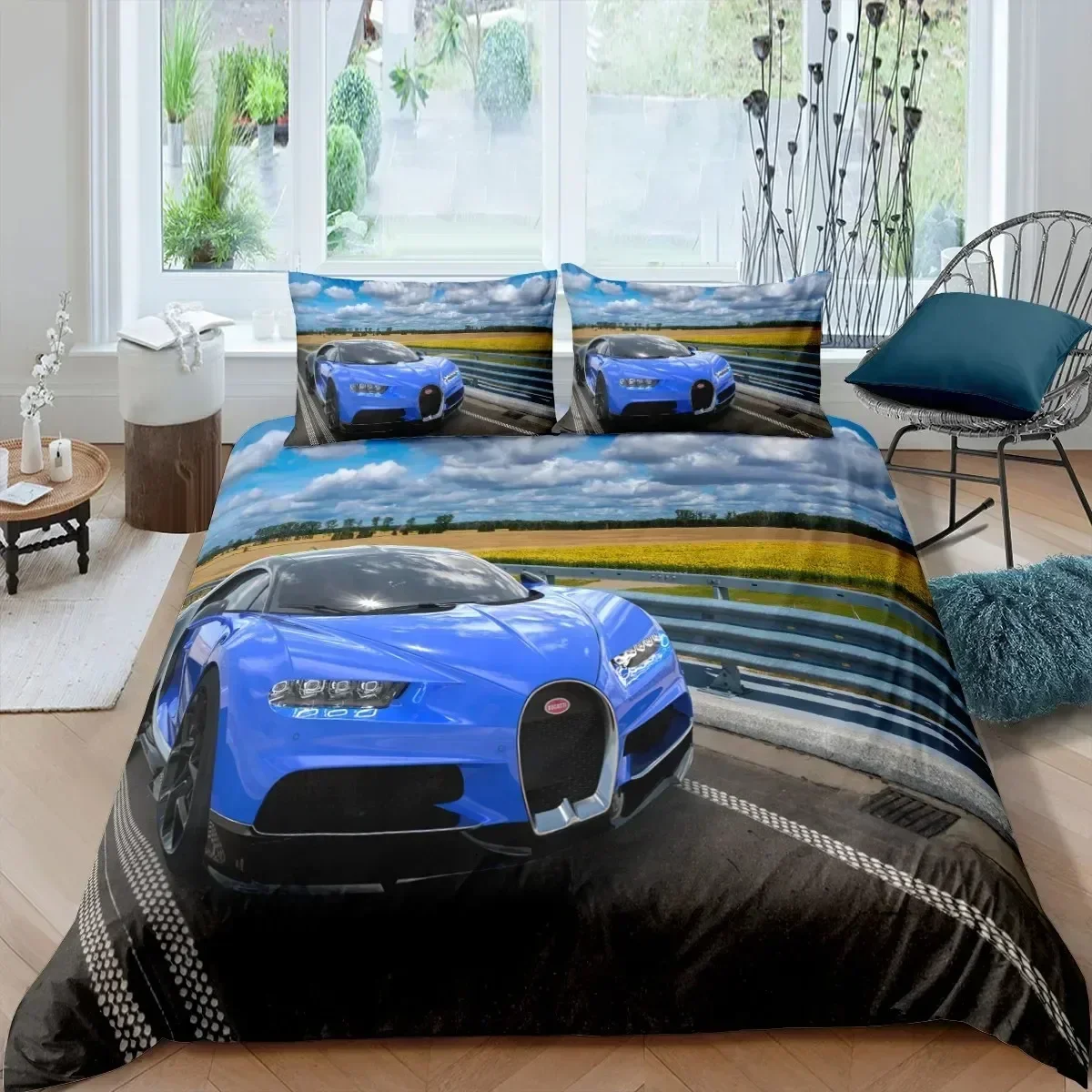 

Top Luxury Racing Car Bedding Set Print Duvet Cover Set Polyester Quilt Cover Pillowcase Single Full Queen Twin King Size