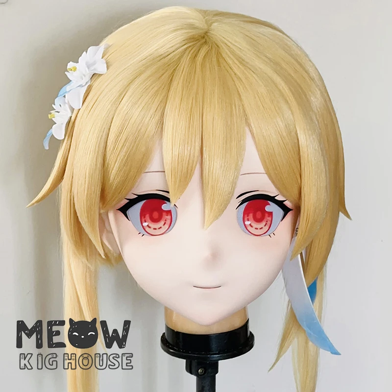 

(MEO595) Customize Handmade Full Head Lockable Crossdress Male to Female Japanese Cartoon Anime Game Character Kigurumi Mask
