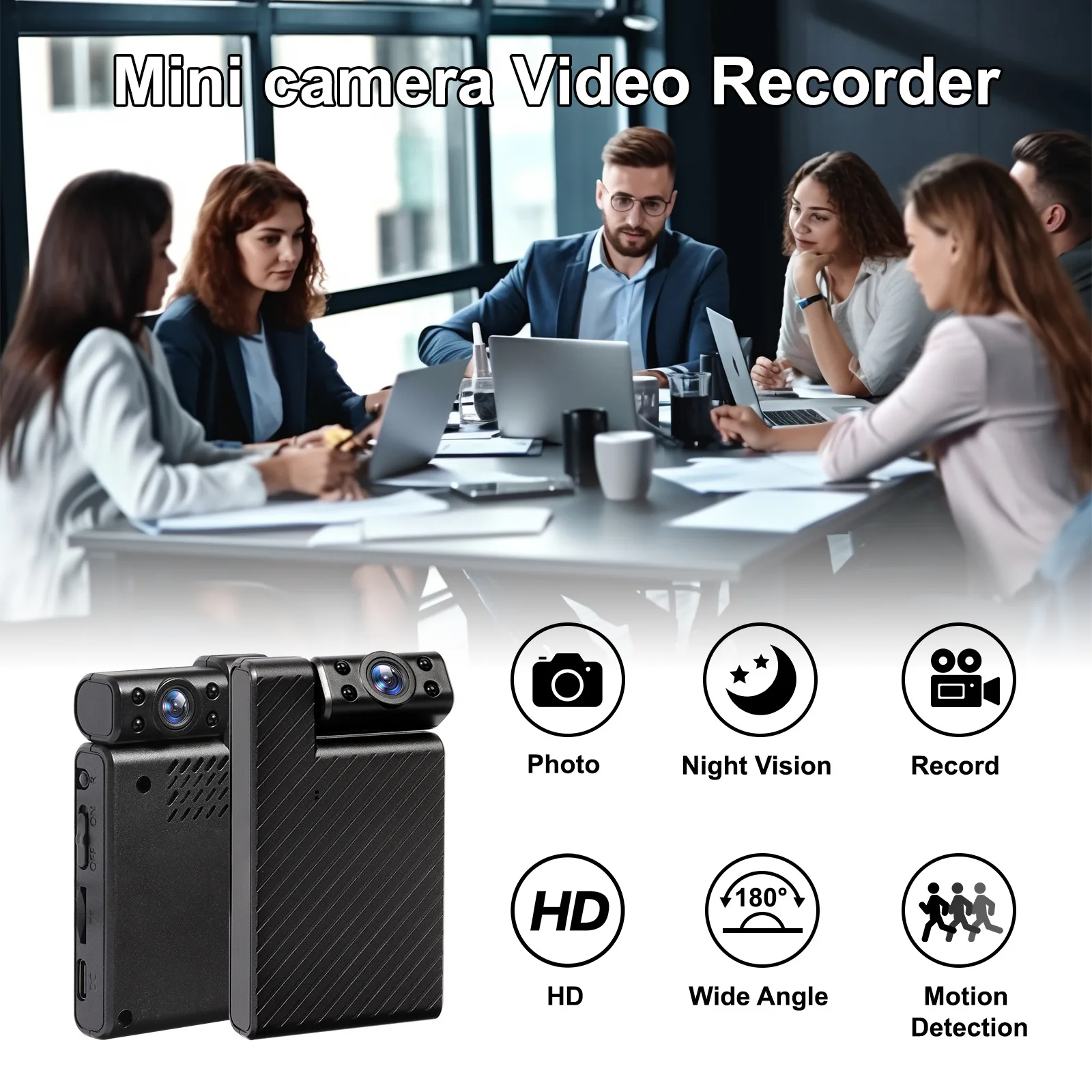 1080P HD Mini WiFi Camera with Rotatable Lens Night Vision Motion Detection for Home Baby Pet Monitor