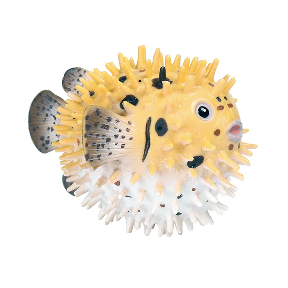 Simulation Puffer Fish Model Toys Educational Tank Decoration Pufferfish Figurine Ocean Creatures Adornment Sculpture