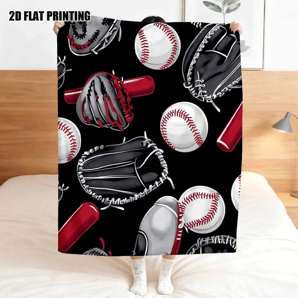 Ultimate Baseball Pattern Throw Blanket Sports Lover Gift 150x200cm MLB Theme Cozy Decorative Bed Throw Blanket