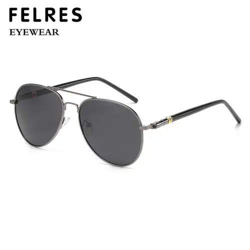 Imagen 2 del producto Gafas de sol de lectura graduadas clásicas para piloto para hombre, lentes negras con acabado para lectores de presbicia, gafas de sol para exteriores + 1,0 a + 4,0