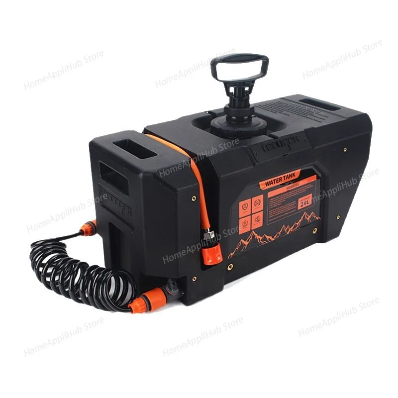 

24-литровый резервуар для воды для кемпинга на открытом воздухе, портативный резервуар для хранения воды, модель насадки для душа под давлением большой емкости 6,34 галлона