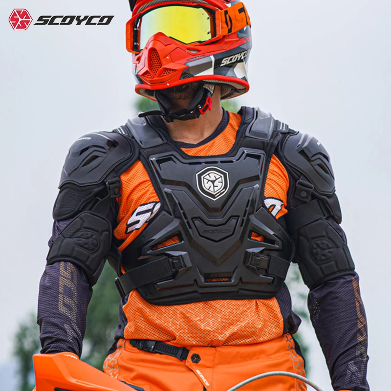 SCOYCO Motocross Armor Vest Men Motorcycle Body Protector Chest Back Protection For Dirt Bike MTB MX Off‑Road Moto Gear