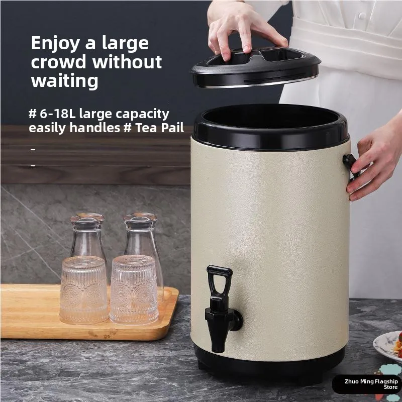 

Большой изолированный горшок для холодной воды из нержавеющей стали емкостью с краном для чая, чая с молоком, бутылки с водой для коммерческого использования