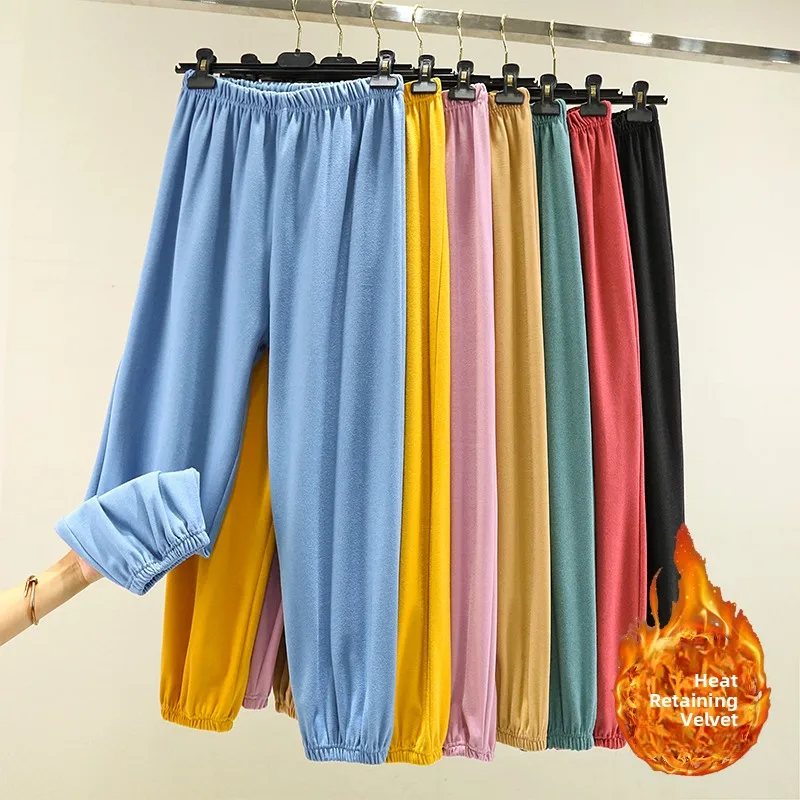 Thiened Fce gevoerde hoge taille wijde pijpen broek hoge warmte herfst winter casual losse pasvorm Spwear Dervo Thiened broek