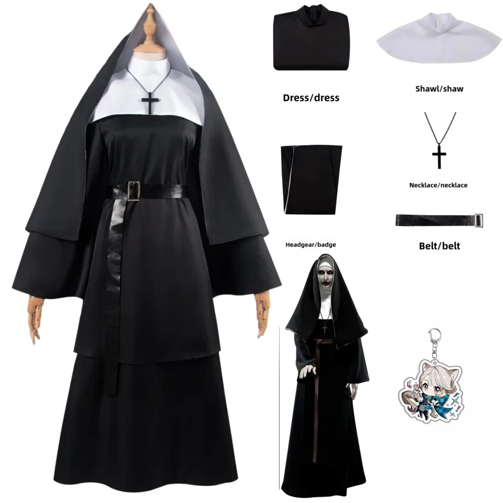 Kostium zakonnicy na Halloween dla kobiet Straszne sukienki Cosplay Mary Priest