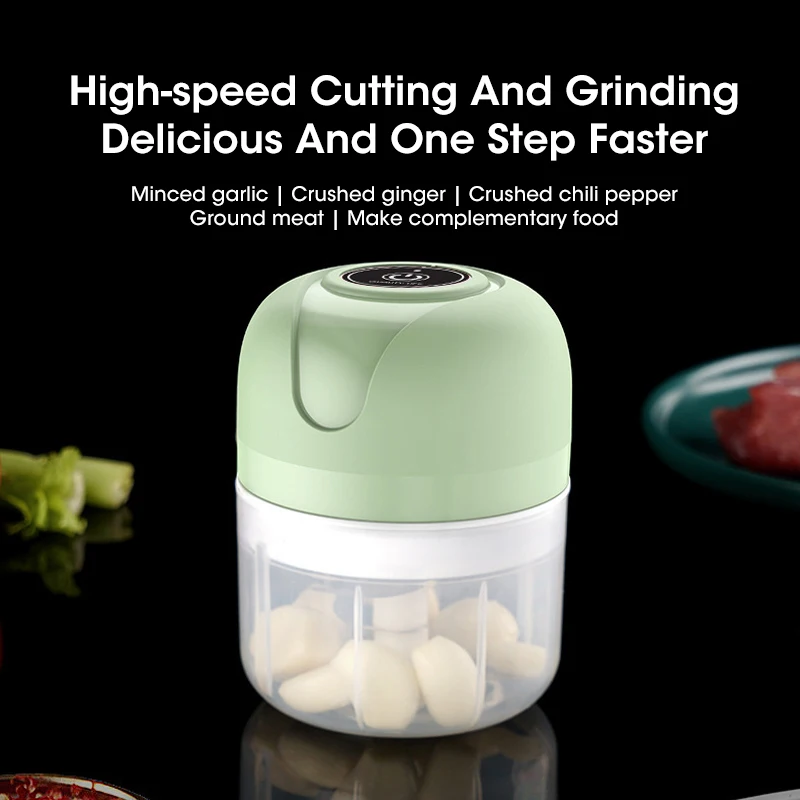 Mini USB Electric Garlic Chopper Meat Grinder Garlic Masher Sturdy Durable Ginger Vegetable Crusher Kitchenware