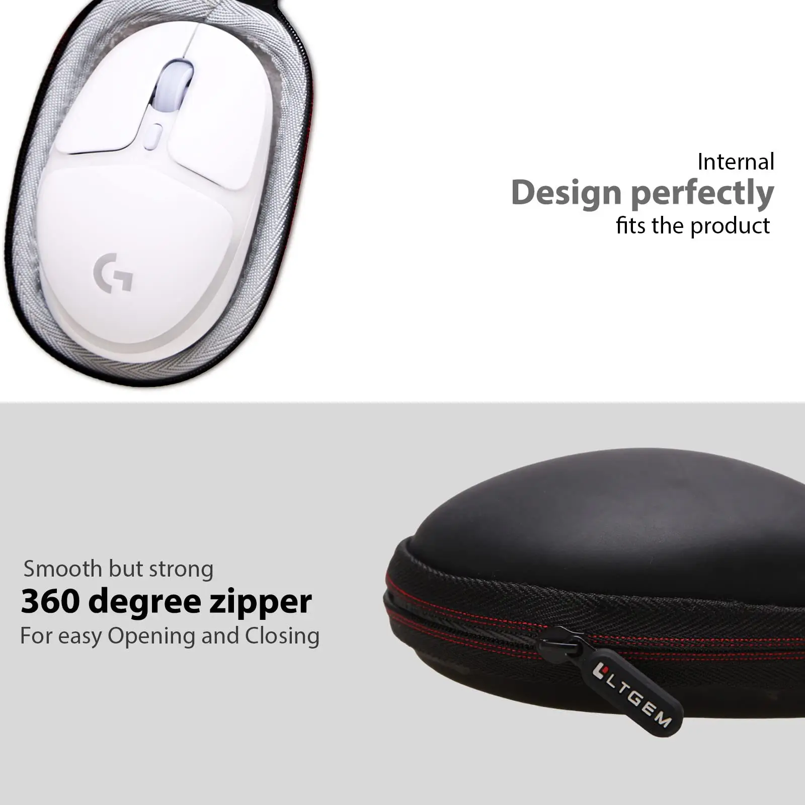 LTGEM Bag for Logitech G705 Gaming Mouse Case Waterproof Wireless EVA Cover Mouse Storage Bag(only bag)