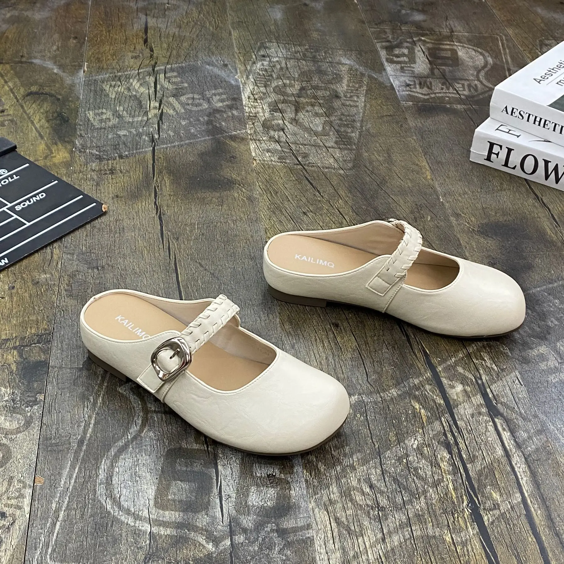 mary-jane-semi-pack-slip-on-women's-shoes-spring-summer-new-flat-heel-outdoor-wear-round-toe-pig-skin-leather-high-friction-r
