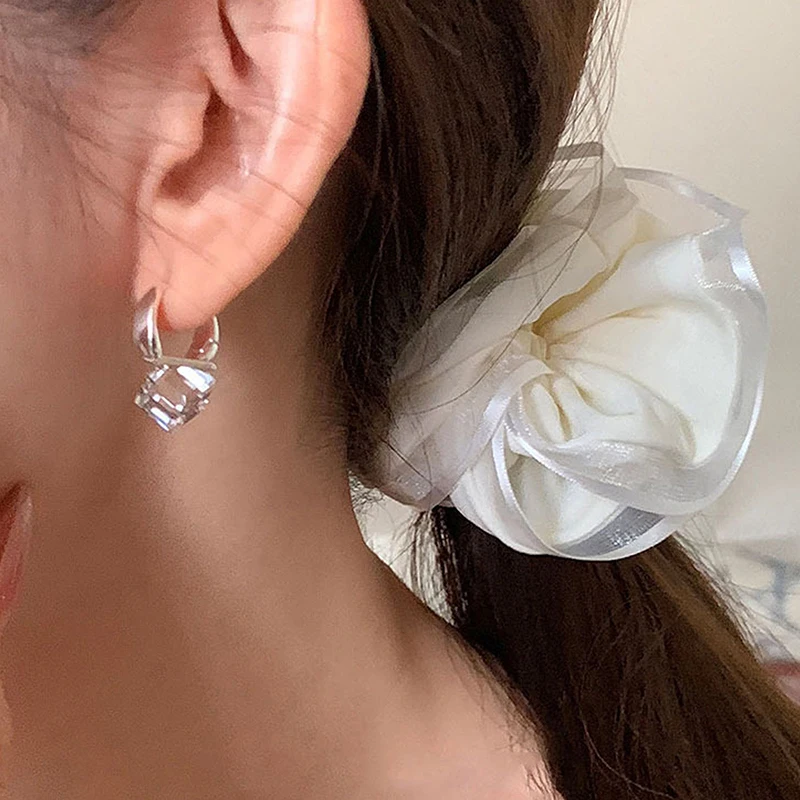 GANPUP Elegante Funkelnde Quadratische Kristall-Ohrhänger für Damen Neue Ohrklemme Modischer Trendschmuck Geschenk für Partys серьги – Detail 5