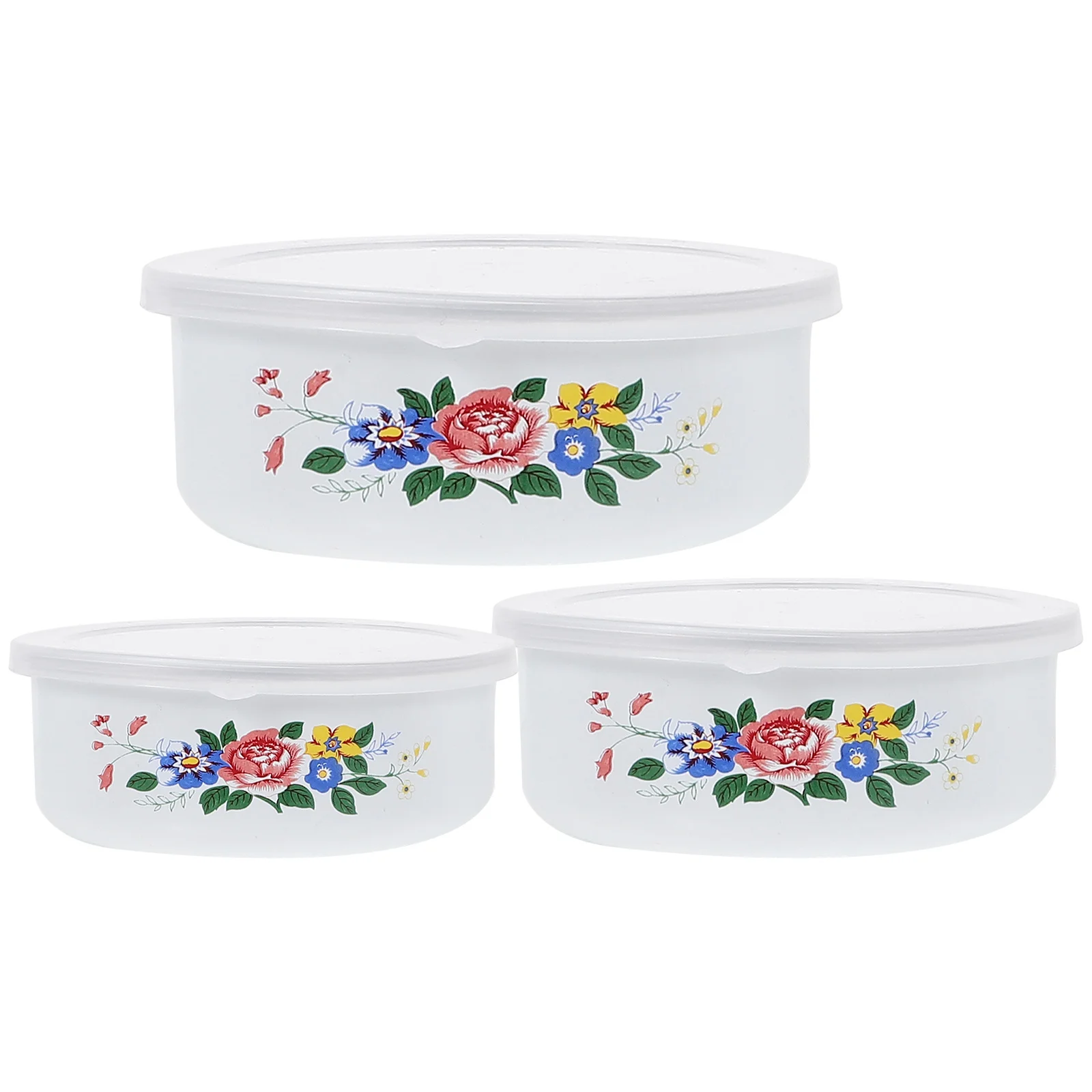 

3Pcs Enamel Bowls Multifunctional Food Storage Bowls for Kitchen Dining Room Salad Pasta Rice Serving Bowl Multifunctional Bowl