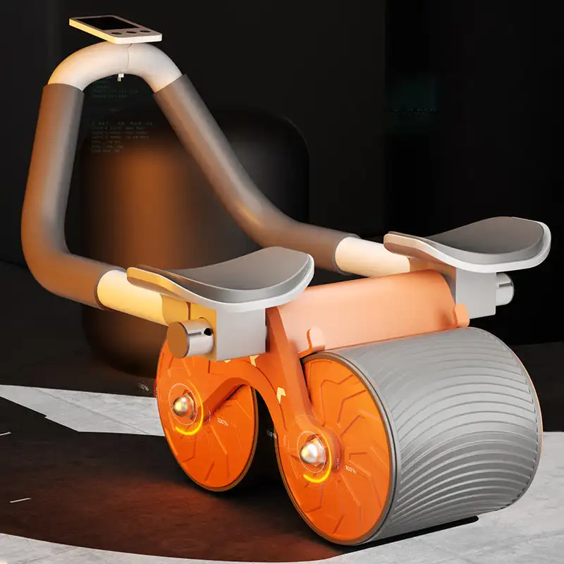 Automatic Rebound Ab Abdominal Exercise Roller With Elbow Support And Timer Wheel Core Exercise Equipment For Home Workout
