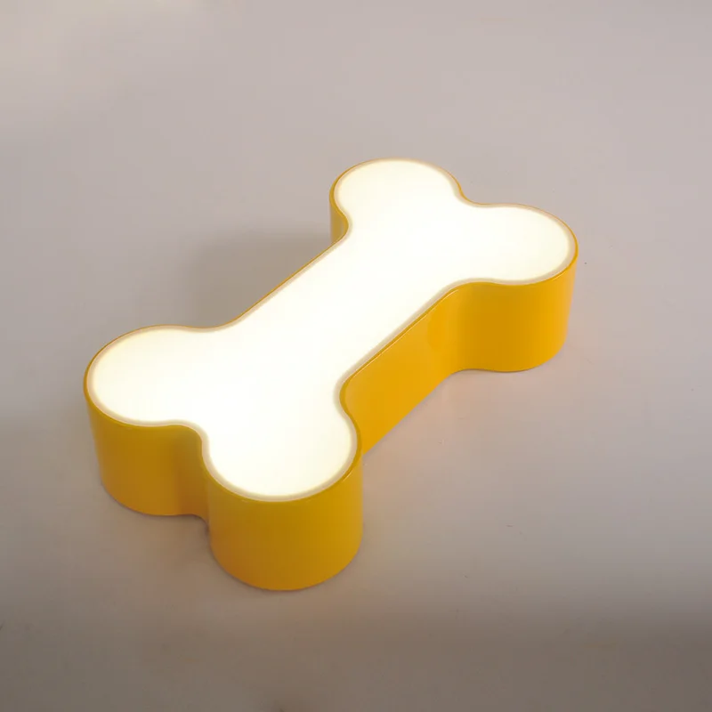 2025 Modern Brief Colorful Body Bedroom Acrylic LED Ceiling Lamp Home Deco Children Room Dog Bones Iron Ceiling Light Fixture