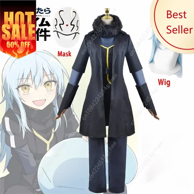 

Anime That Time I Got Reincarnated As A Slime Rimuru Tempest Cosplay Costume Wig Mask Set Halloween Carnival Suit Clothes