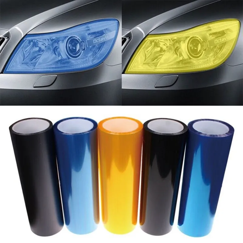 30*200cm Car Headlight Tint Fog Light Taillight Waterproof Stickers Auto Fog Light Taillight Smoke Black Tailing Lamp Stickers