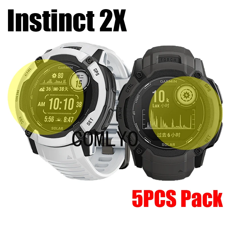 Paquete de 5 uds de película suave para Garmin Instinct 2X Protector de pantalla táctica deportiva Solar TPU hidrogel películas antiarañazos HD unfinas