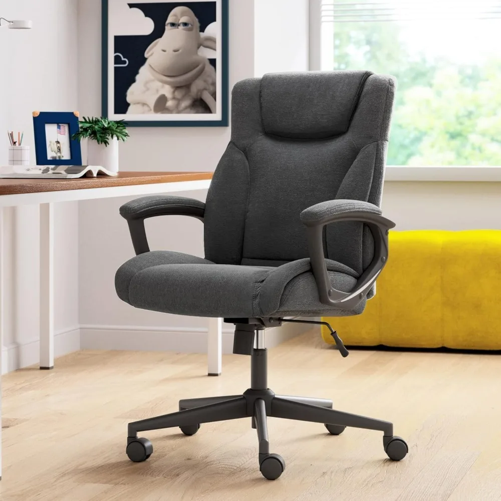 

Executive Office Chair,with Layered Body Pillows,Contoured Lumbar, Adjustable Seat, Microfiber Fabric, Ergonomic Computer Chair