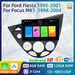 9-дюймовый мультимедиа для Ford Fiesta 1995-2001 Focus MK1 1998-2004 Автомобильный радиоприемник 2 Din Android Стерео Carplay Авторадио Головное устройство Авто