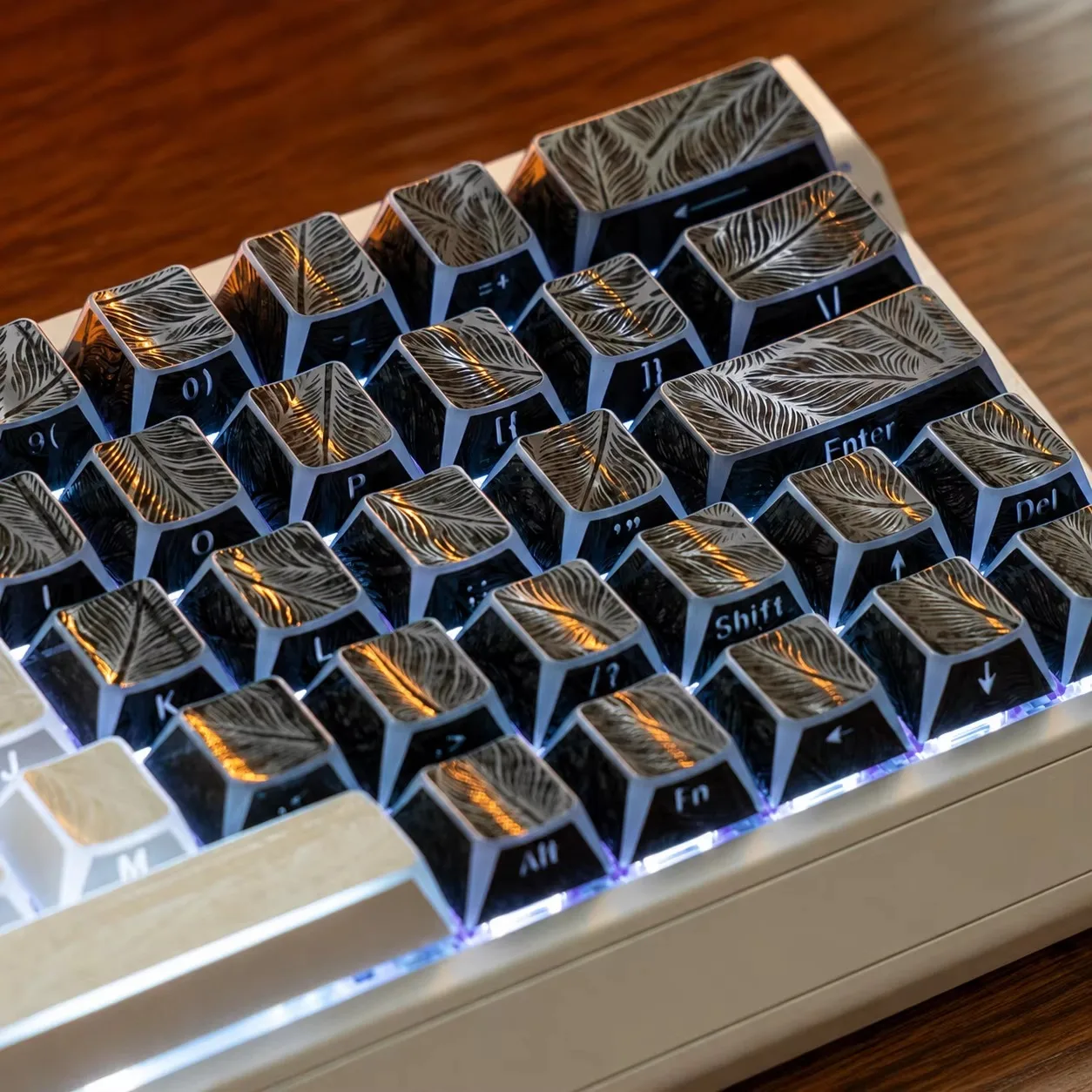 Could Feather Keycaps PRISM Refraction Shine-Through Cherry Profile Double Shot PBT Keycap Side Print Backlit For MX Keyboard