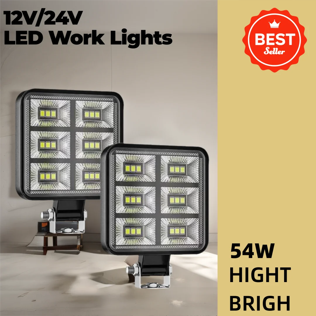 

Led Light Bar, 54W Work Light Square Spot Lights Off-road Lights for Trucks,Off-road Vehicle, ATV, 4WD, Jeep, Boat and More